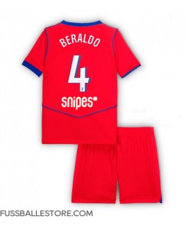 Günstige Paris Saint-Germain Lucas Beraldo #4 3rd trikot Kinder 2025-26 Kurzarm (+ Kurze Hosen)